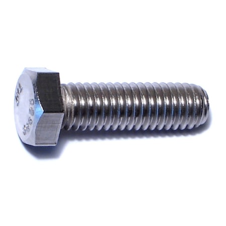 Midwest Fastener 18-8, 3/8"-16 Hex Head Cap Screw, Plain Stainless Steel, 1-1/4 in L, 50 PK 50552